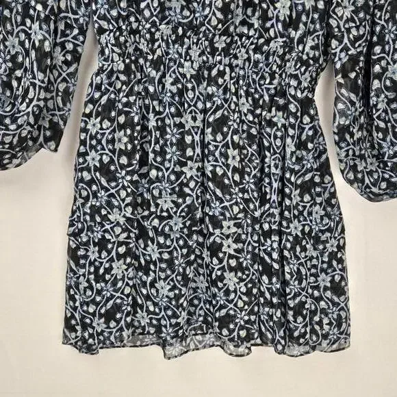 NWT Misa Karlina Dress in Nightshade Floral Blue Size XS Bohemian MSRP 410